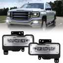 BUNKER INDUST LED Fog Lights Compatible with 2016 2017 2018 GMC Sierra 1500, Bumper Driving Fog Lamp Kit Replacement Foglight (1 Pair)
