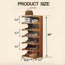 39" Bamboo Shoe Rack - Vertical Shoe Organizer Rack for Small Space, Narrow Shoe Tower for Closet, Entryway, Corner, Tall Shoe Shelf with Removable Shelves, Flexible Storage Shelf for Saving Space, 9.2"D x 19.5"W x 39"H
