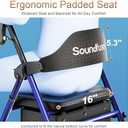 Rollator Walkers with Seat for Seniors, Foldable 8" Big Wheels All Terrain Rolling Walker, Handles and Ergonomic Seat Height Adjustable, 350 lb, FSA HSA Eligible (Blue)