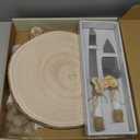 Wood Cake Stand- /w Wooden Slice Cake Topper and Cake Cutting Set, 12 Rustic Wedding Cake Stand, Wooden Cake Stand for Wedding Receptions or Any Special Events