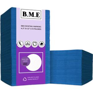 500 Pack Blue Cocktail Napkins- Bulk Paper Napkins Eco-Friendly- Disposable Square Bar Napkin for Parties- Soft & Absorbent Dinner Napkins- Beverage Napkins for Weddings, Restaurants and Everyday Use