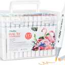 Ohuhu Markers for Adult Coloring Books No Bleeding 116 Colors Water-based Drawing Pens Dual Tips Chisel & Brush Art Markers Brush Pens for Kids Adults Beginners Lettering Journaling