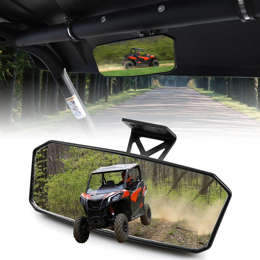 Rear View Center Mirror for Can am Commander Defender Trail, Adjustable Convex Rearview Mirror for Commander Defender Maverick Trail Sport 2016-2025 Accessories, Replace #715003638