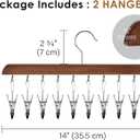 StorageWorks Hat Rack, Closet Organizer and Storage for Baseball Caps,Set of 2 with 10 Adjustable Stainless Steel Clips, Fits All Caps, Natural Walnut Color