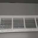 HVAC Premium 36 x 6 Duct Opening Steel Return Air Filter Grille, for 1-inch Filter, Removable Door, Flat Stamped HVAC Vent Cover Grille, Outer Dimensions 38.5 x 8.5