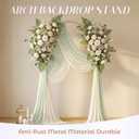 Toolterritary 6.6 FT Wedding Arch Backdrop Stand, Stable Heavy Duty Metal Wedding Arch Frame for Ceremony, Reinforced Balloon Arch Stand for Birthday Party & Baby Shower, Gold