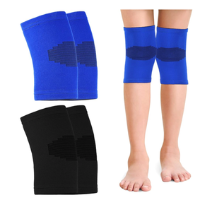 Skylety 2 Pairs Kids Knee Sleeve Kids Knee Brace Children Support Compression Child Sleeve Pads for Basketball, Volleyball, Sports, Gymnastics(Large,Blue, Black)
