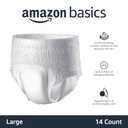Amazon Basics Unisex Protective Underwear, Overnight Absorbency, Large, 14 Count, (1 Pack of 14)