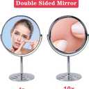 Schliersee 10X Magnifying Makeup Mirror, 8 inch Double Sided Tabletop Mirror, 1X/10X Magnification Standing Swivel Desk Mirror for Dresser Bathroom Bedroom, for Women Girl Gifts