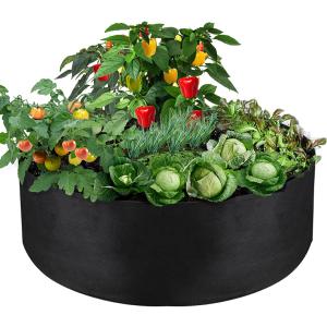 100 Gallon Large Grow Bag, Heavy Duty Fabric Round Raised Garden Bed Planter Pots for Planting Herb Flower Vegetable Potato Plants (50" D x 12" H, Black)
