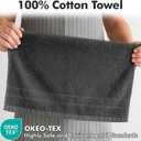 100% Ring Spun Cotton Hand Towels for Bathroom – 550 GSM Soft & Absorbent Towel Set– Pack of 6 Small Towel (34x20in) – Quick Dry Luxury Cotton Hand Towels – Dark Grey