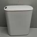 TIPGO 5 Gallon Motion Senor Bathroom Can with Lid, Automatic Garbage Can Touchless, Smart Plastic Waste Basket for Narrow Spaces, Bathroom, Office, Bedroom, Living Room (White)