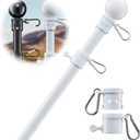 Flag Pole Holder for Outside House - 6ft Heavy Duty Metal House Flag Pole Kit, Tangle Free Spinning Flagpole for Outdoor Porch Residential Decoration - White