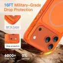 Phone Case for iPhone 17 Pro Max | Compatible with MagSafe | Military-Grade Drop Protection | -Orange