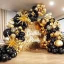 Black and Gold Balloon Arch Kit 117 PCS, Gold and Black Party Decorations, 2026 Graduation Decorations, and Gold Confetti Balloons, Party Decor Set for Graduation, Birthday, Prom, New Year, Wedding
