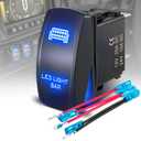 Anina LED Light Bar Rocker Switch 12/24V 5 Pin Laser Engraved ON/Off for Polaris Ranger UTV Ranger RZR Truck Can-Am Car Boat Marine ATV with Jumper Wire