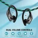 Occiam Sport Wireless Earbuds Bluetooth Headphones 80hrs Playtime Deep Bass Ear Buds with Earhook Noise Cancelling Mic Waterproof Earphones for Workout Running Black