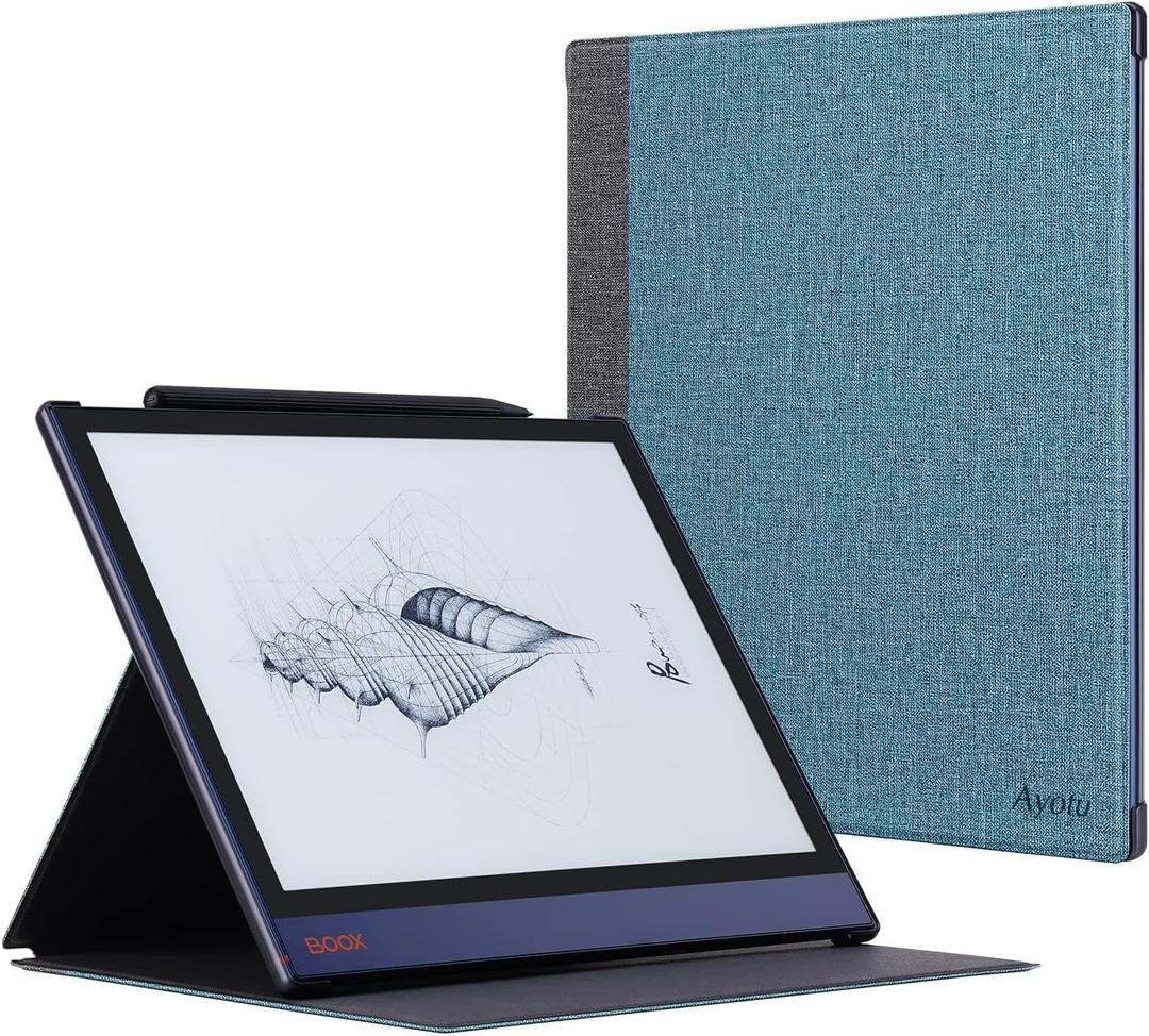 Ayotu Case for Onyx BOOX Note Air/Air 2 Plus 10.3'' Paper Tablet, Auto Sleep/Wake, Durable Fabric Folio Cover with Foldable Stand, Mint Green & Grey