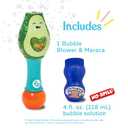 Little Kids Fisher-Price Toddler Toy Shake and Go Bubble Maraca 2-in-1 No Spill Bubble Wand and Musical Toy Maraca | Ages 18+ Months | Includes 4oz of Non-Toxic Bubble Solution