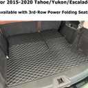 Cargo Mat for 2015-2020 Chevrolet Tahoe/GMC Yukon/Cadillac Escalade ( 3rd-Row Power Folding Seats) Trunk Mat and Rear Backrest Mat Cargo Liners All Weather Anti-Slip