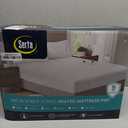 Serta Microfiber Zoned Control Heated Mattress Pad with 10 Heating Levels, Queen Size, Ivory