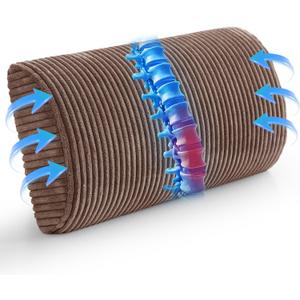 HIGOGOGO Lumbar Support Pillow for Recliner Chair/Accent Chair/Couch, Memory Foam Back Support Cushion for Elderly, Recliner Cushions for Back Rest, Pain Relief, Reading, Washable Cover, Brown (Large)