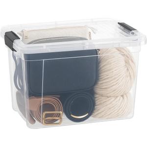 Superio Clear Storage Box with Lid, 8.7 Quart Plastic Container Bins for Organizing, Stackable Crates, BPA Free, Non Toxic, Odor Free, Organizers for Home, Office, School, and Dorm