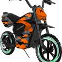 Hover-1 My First Dirt Bike for Kids - 300W Motor, 9MPH Max Speed, 9 Mile Range, 12 Off-Road Tires, 120LB Max Weight, Twist Grip Throttle & Rear Disc Brake Electric Dirt Bike for Kids Ages 5+ Years (Camo)