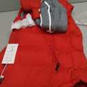 CREATMO US Women's Warm Vest Outerwear Thick Padded Puffer Sleeveless Vest With Detachable Hood (XX-Large, Red)