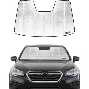 Windshield Sun Shade for Subaru Legacy/Outback 2015-2019 with Eyesight Driver Assist. Reflective Aluminum Film Front Window Sunshade - BLAZBLOCK (Classic Shiny Silver)