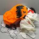 Kesfitt 8FT Halloween Inflatables Decorations Outdoor Ghost Built-in 2 Flame Flashing Projection Light,Blow Up Yard Inflatables with Pumpkin Spider for Outside Halloween Patio Party Garden Decorations