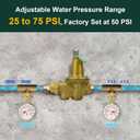 LF25AUB-Z3 Water Pressure Reducing Valve 1 Inch NPT Female Union + NPT Female, Polymer Seat, Adjustable 25-75 PSI