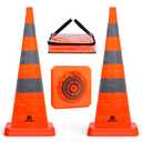 RoadHero 36 Inch 2 Pack Collapsible Traffic Safety Cones, Multi Purpose Pop-up Cones with Reflective Collar for Road Safety, Orange Cones for Driving Training, Parking Lots