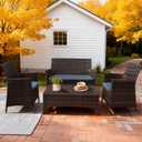 Waterproof 3-Piece Patio Sofa Cushion Cover Set - Replacement Covers for Outdoor Wicker Furniture, Bench & Seat Cushions