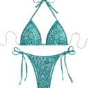 SOLY HUX Women's Halter Bikini Sets Floral Print Sexy Swimsuits 2 Piece Triangle Bathing Suits, LA