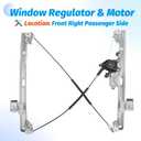 Vurkcy Front Passenge Side Window Regulator with Motor (2 Pins) 741-443 Compatible with Chevy Silverado 1500/2500HD/Tahoe/Suburban, GMC Sierra/Yukon 2007-2014