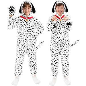 Joycover Halloween Dalmatian Costume Kids - Animal Themed Halloween Dog costume for Kids, Soft Spotted Dalmatian Kids, Medium