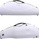 Vetimobato Carbon Fiber Violin Case 4/4 Full Size, Lightweight Hard Shell with Backpack Straps, 2 Bow Holders, Hygrometer & Spacious Accessory Compartment for Ultimate Protection (White Small Pattern)