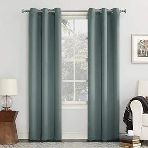 Sun Zero Easton Energy Saving Blackout Grommet Curtain Panel, 40" x 54", Mineral 1 Pack