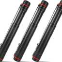 3 Pack Extendable Poster Tubes, Telescoping Art Transport Tube, Water-Resistant Storage Tube for Documents Blueprints Artwork - Hard Plastic Black, 18 Inches to 27.5 inches with 2.75 Inch Opening
