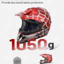 OUMURS Youth Dirt Bike Helmet DOT Certified for Boys & Girls Ages 5-14, Four Wheeler, Motocross, BMX, MX, UTV, Go Kart, Racing, Skateboard, Baseball Red Cobweb, Large