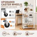 black leopard 5-Tier Foldable Metal Storage Shelf with Wheels, White
