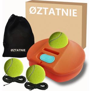 Tennis Practice Rebounder Tennis Trainer Set with String 3 Replacement Rebound Balls Solo Tennis Trainer Tennis Practice Training Tool Portable Tennis Practice Equipment (Small)