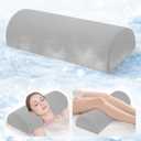 Under Knee Pillow for Sleeping on Back - Half Moon Bolster Pillow for Legs - Memory Foam Knee Pillow for Back Sleeping with Removable Cooling Cover (Dark Grey)