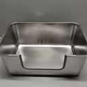7.9'' High-Sided Low Entry Stainless Steel Cat Litter Box for Senior Cats