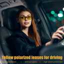 FEISEDY Night Driving Sunglasses Polarized Fit Over Sunglasses for Men, Yellow Lenses, Anti Glare Glasses B0225
