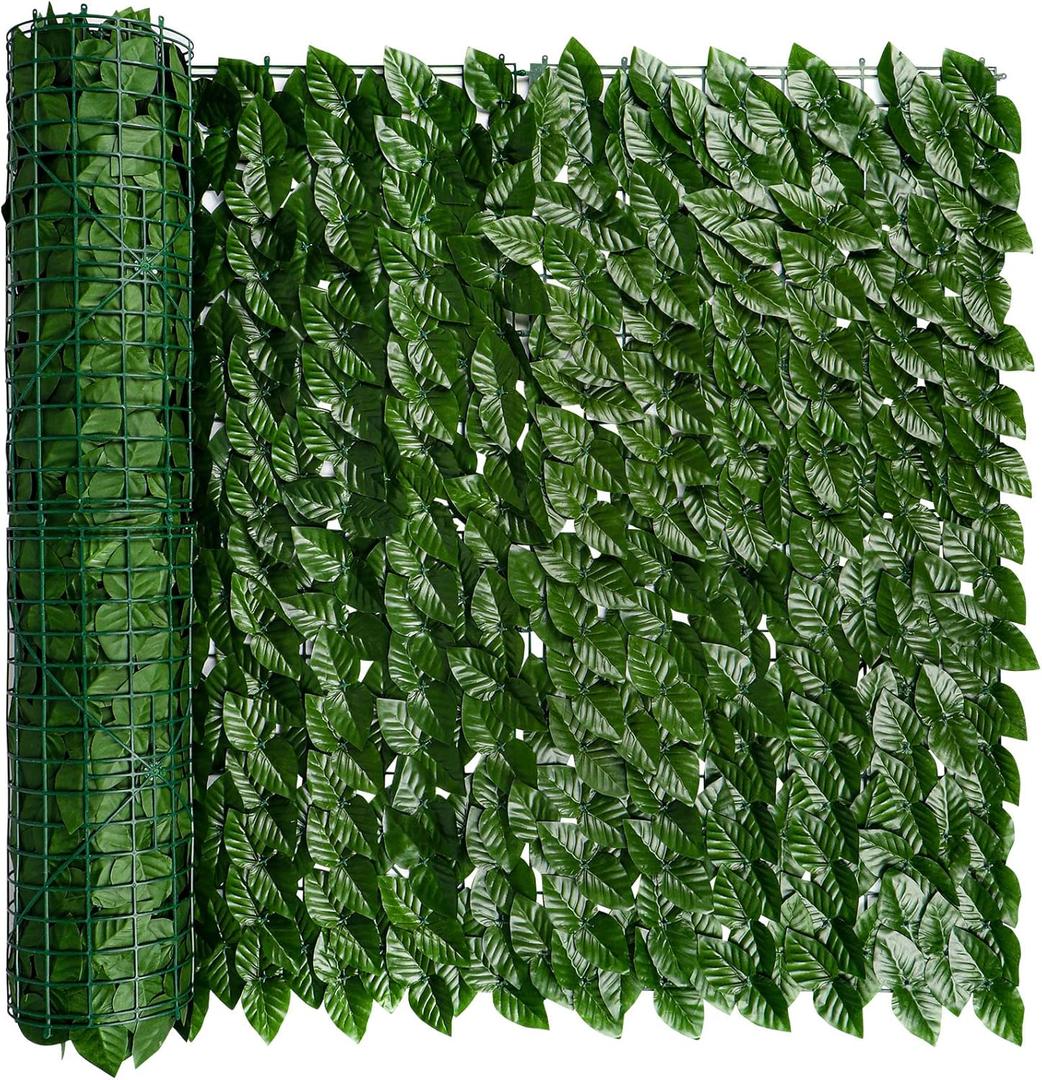 iCover Artificial Ivy Privacy Screen for Fence, 59x157in Strengthened Joint Prevent Leaves Falling Off, Faux Hedge Panels Greenery Vines, Decorative Fences for Outdoor, Garden