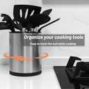 Kitchen Utensil Holder for Countertop 360 Rotating Utensil Caddy Extra Large Utensil Crock Cooking Utensil Holder for Kitchen Counter