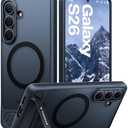 TORRAS Strong Magnetic & Seamless Stand for Samsung Galaxy S26 Case, Fit for MagSafe, Mil-Grade Drop Protection, Adjustable Kickstand for Galaxy S26 Case with Stand, Translucent Back/Black Edge