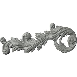 Ekena Millwork 17 3/4"W x 7 3/8"H x 1 1/8"P Paris Scroll Onlay, Right